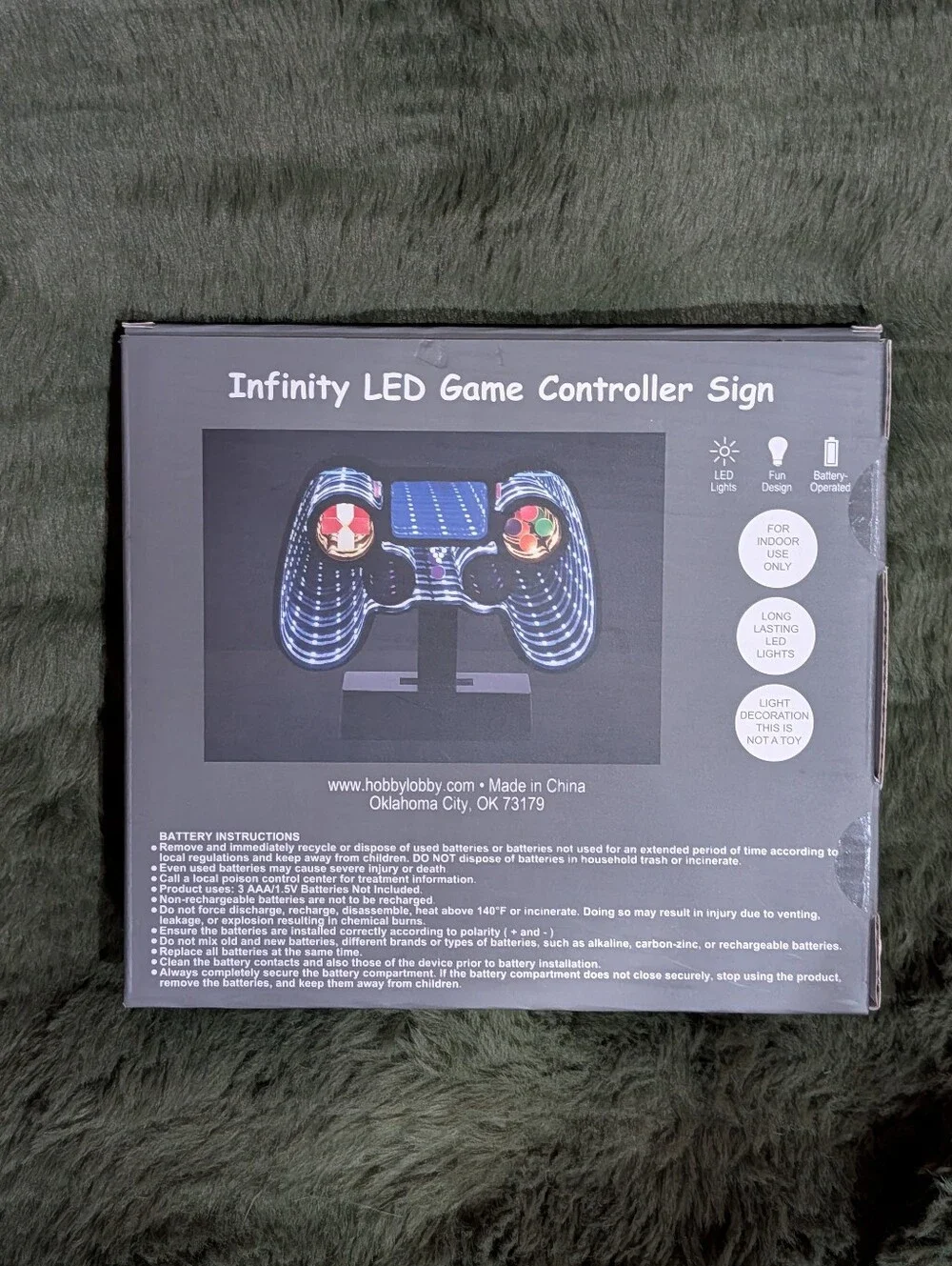 Brand New Battery Operated Infinity LED Game Controller Sign Display